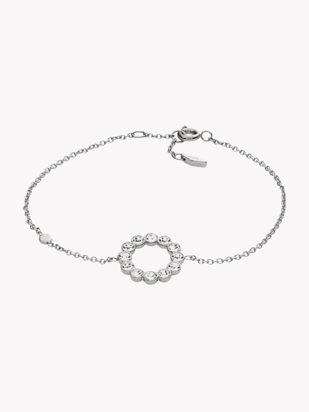 Fossil Silver Crystal Circle Bracelet for Women